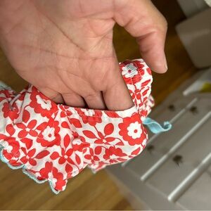 Mini Boden Red and White Patterned Shorts